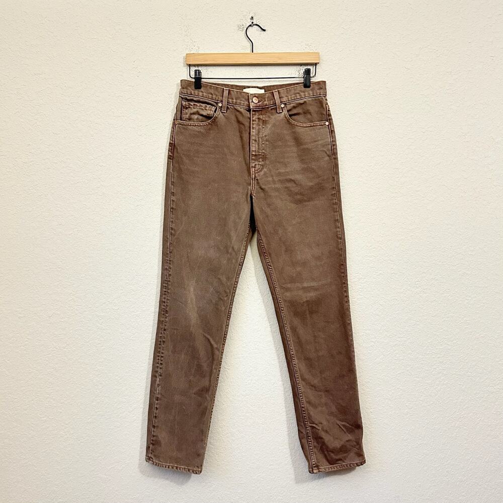 ULLA JOHNSON Daphne Straight Leg Jeans Brown Denim High Rise Y2K